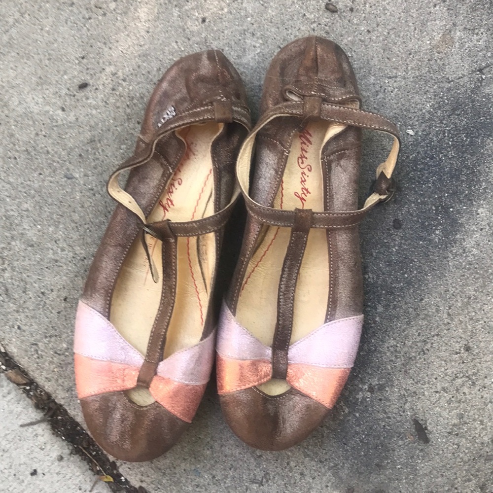 Shimmery suede ballet flats